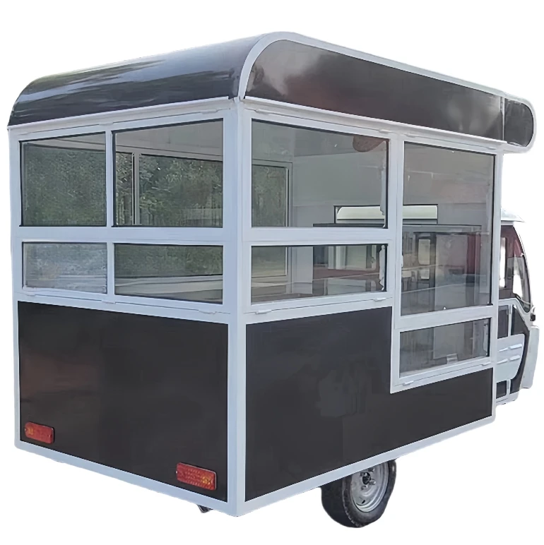 Hot Selling Fully Equipped Mobile Lce Cream Pizza Food Truck Electric Three-Wheel Outdoor Custom Food Trailer For Sale