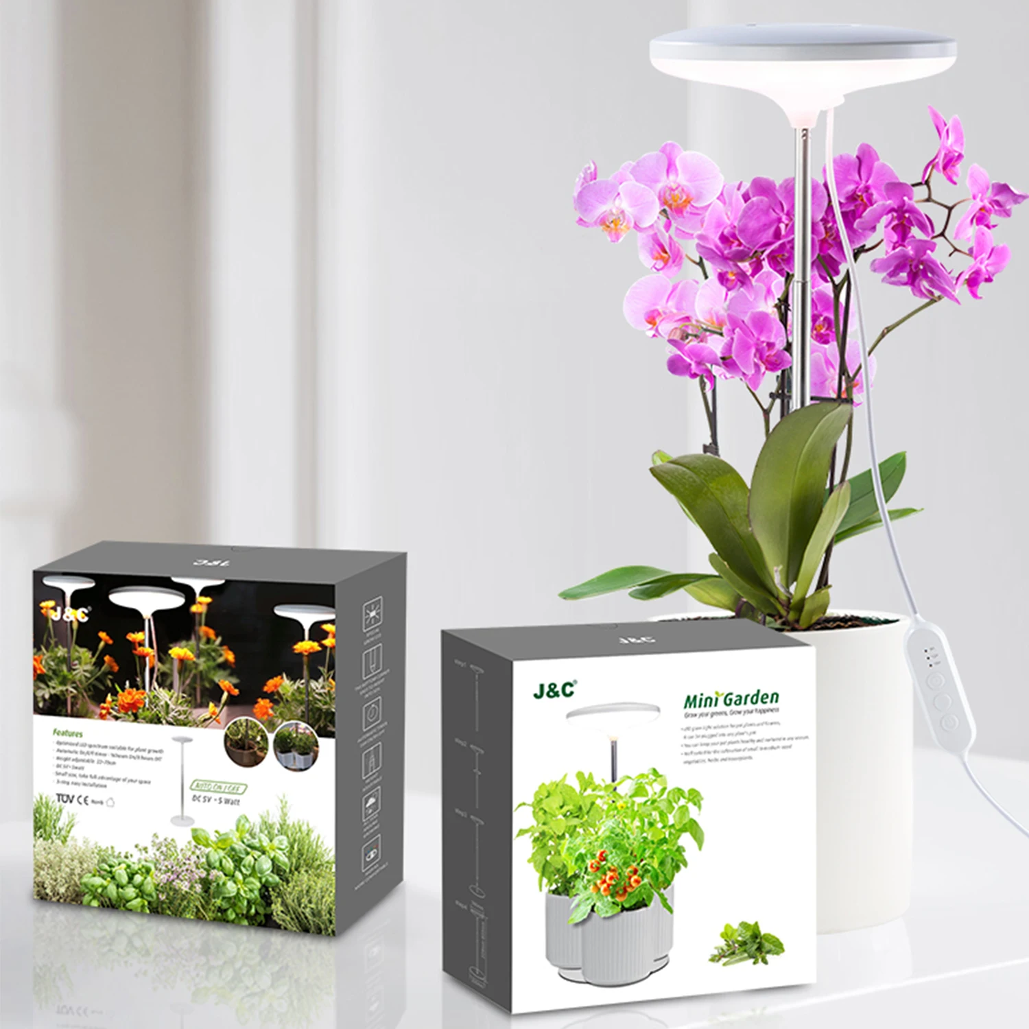 J&C planter mate 14w smart garden furneture blue led grow light grow your own herb garden with wifi control