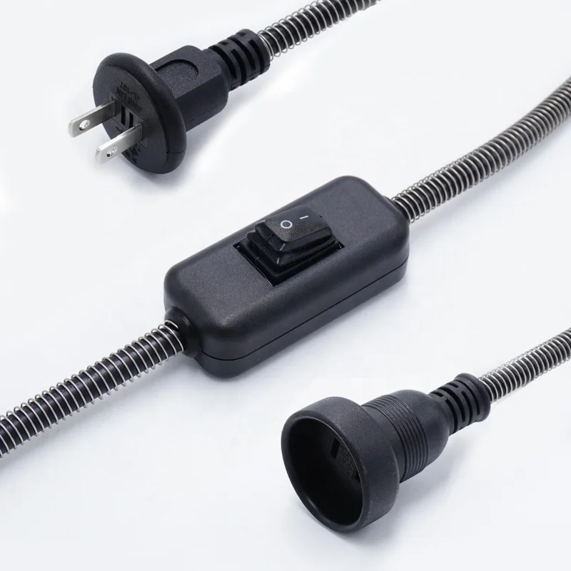 Japanese standard 2 pin waterproof online rocker switch and female plug VCT 2*0.75mm2 PC power cord