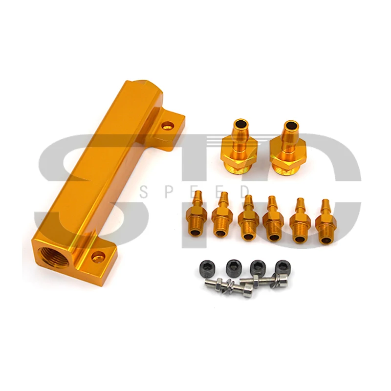 6 Port Vacuum Block Intake Manifold Fuel Gas Wastegate For Turbo Boost NOS