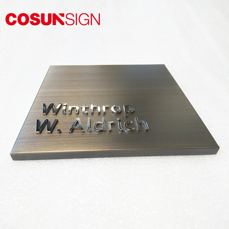 metal house number plate with 3m sticker aluminium door name plate office name plate holder