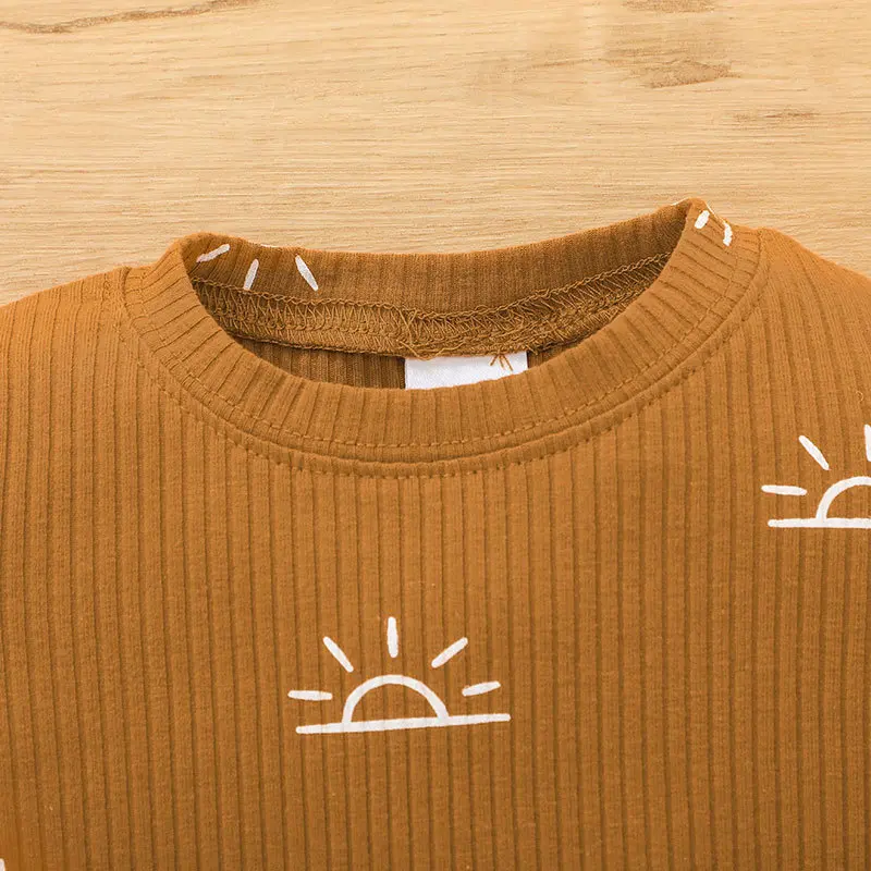 Newborn Infant Baby 2pcs Summer Outfit Casual Set Short Sleeve Sun Print Tops knickers Set