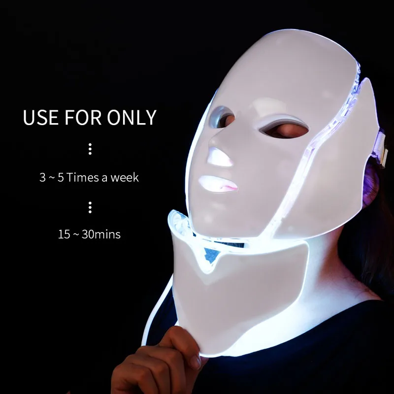 skin care PDT machine infrared LED electrical  facial mask photon red light therapy masker 7 color beauty laser Masks