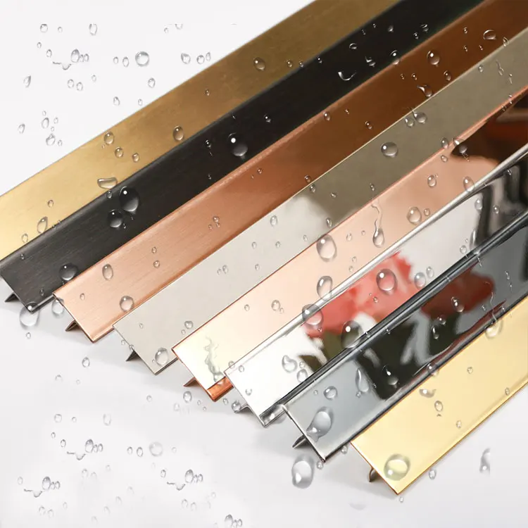 Customized Stainless Steel Metal Tile Trim For Wall Decoration T Shape Tile Profiles