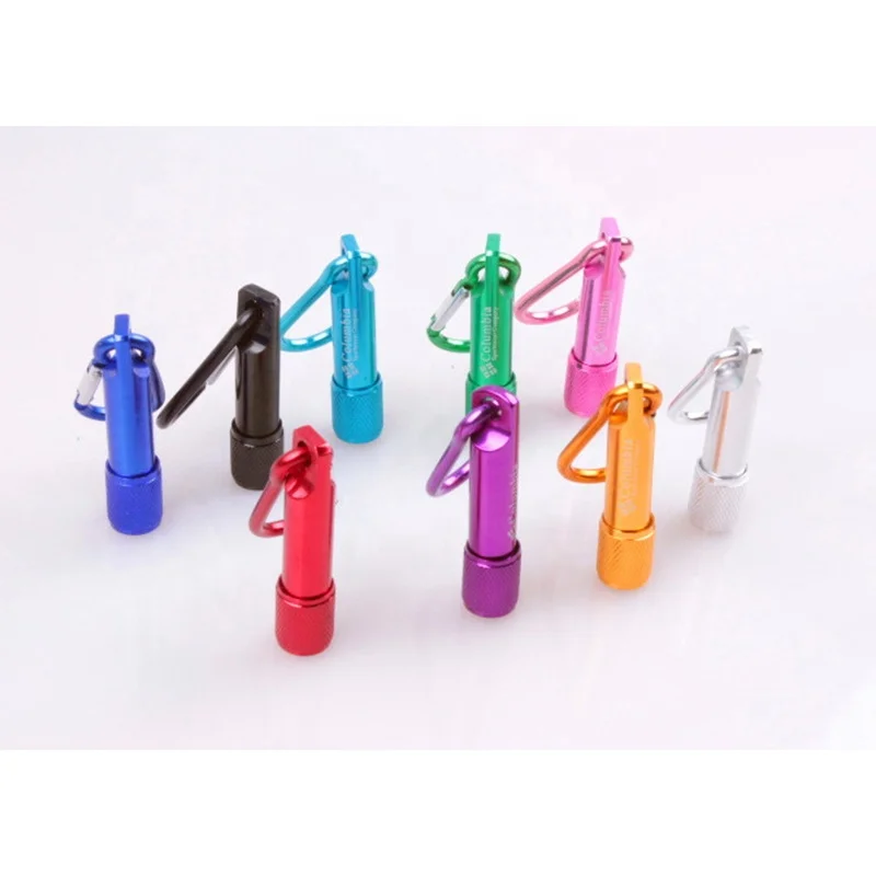 Manufacturer Promotion Mini torch light Carabiner Keychain Hook Lamp Aluminum Metal Keychain flashlight