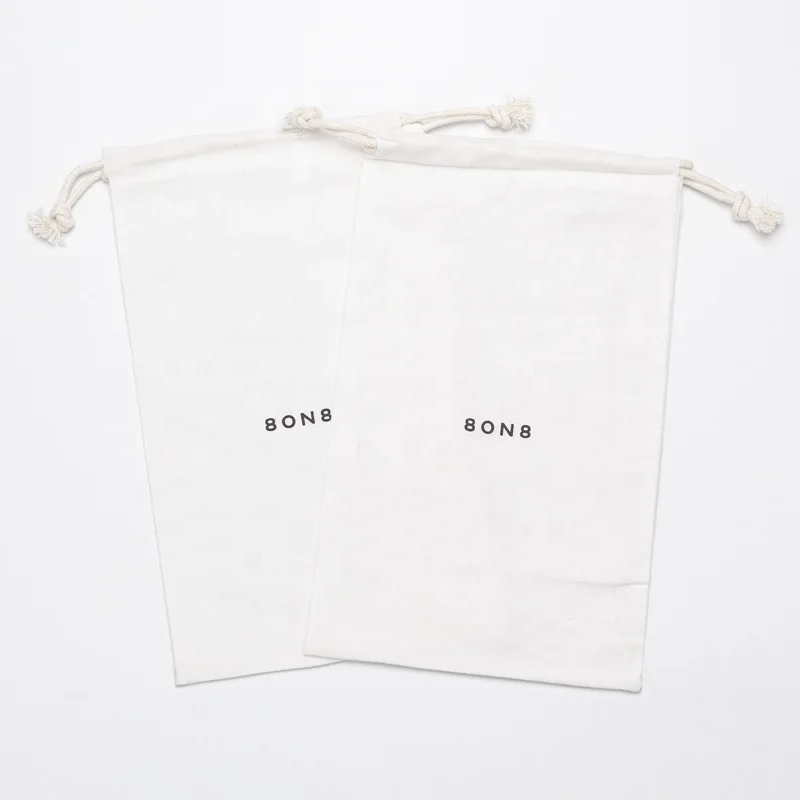 Recyclable Custom 100% Cotton Canvas Drawstring Bag Shoes Dust Bag Plain Cotton Dust Bag For Normal Life
