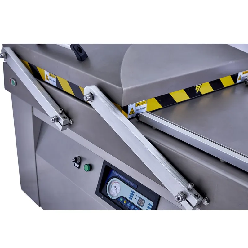 automatic double chamber food vaccum sealer vacuum packing machine fruit meat fish industrial export to Hongkong