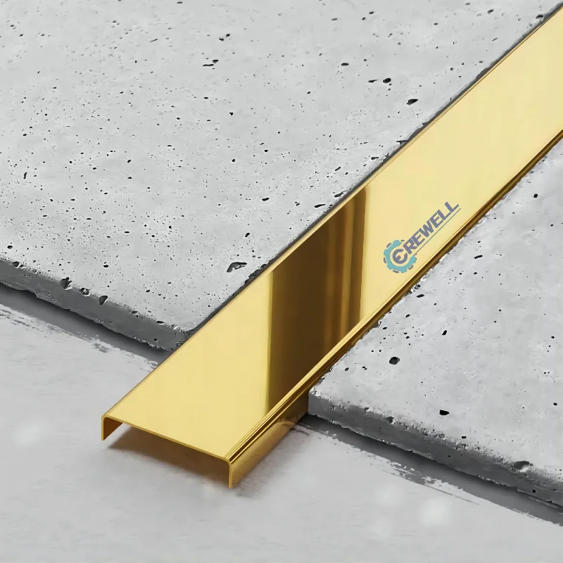 Popular decorative gold brushed stainless steel strip u L T shape metal angle wall tile profile trim for furniture