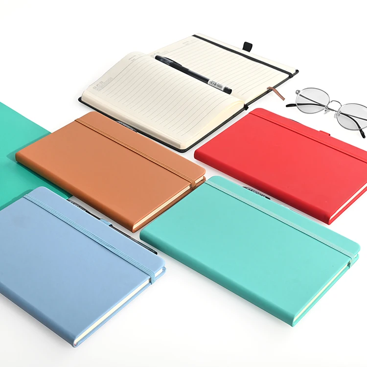 Personalized Logo B5 A5 A6 Plain Note Book PU Leather Soft Cover Custom Print Journal Notebook