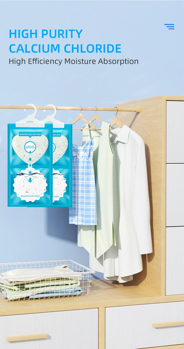 High quality customized household closet calcium chloride hygroscopic dehumidification hanging bag