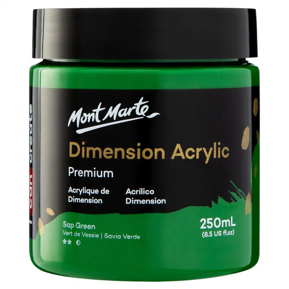 Mont Marte Dimension Acrylic 250mls - Sap Green 3d artist acrylic paint