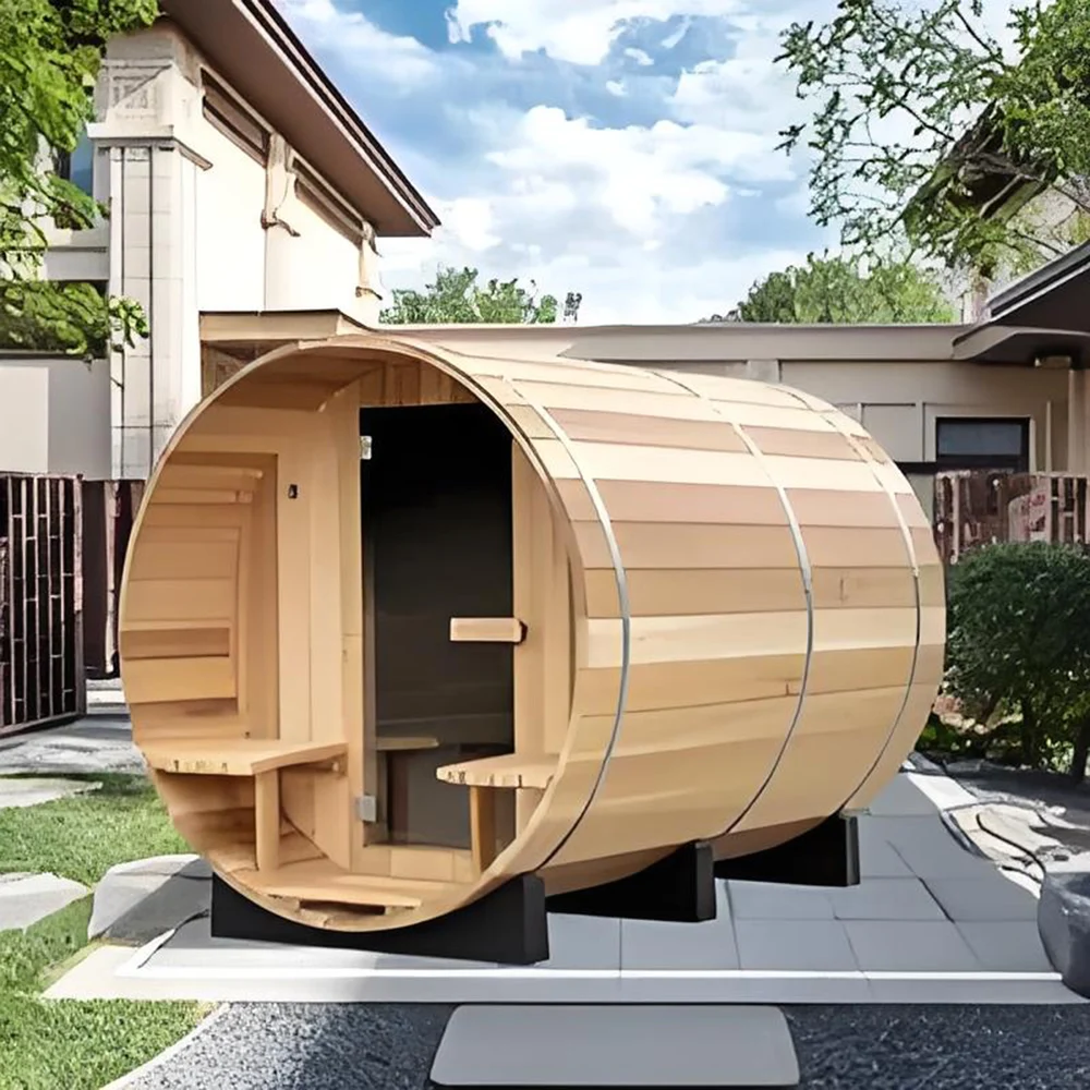 Sauna manufacturers sell wooden outdoor steam sauna barrels sauna wood