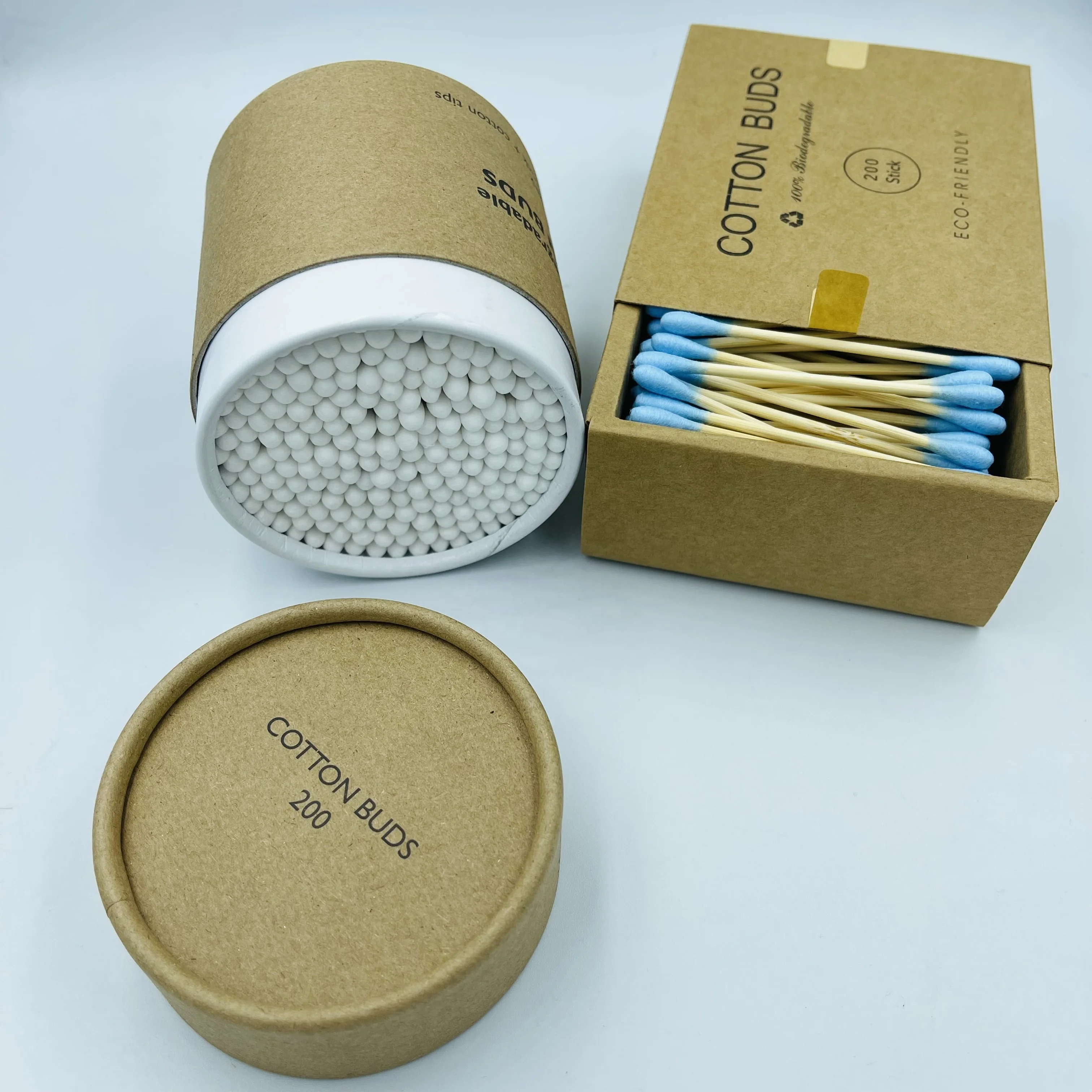 custom package organic cotton swab ear cleaning buds personal skin care makeup bamboo swabs