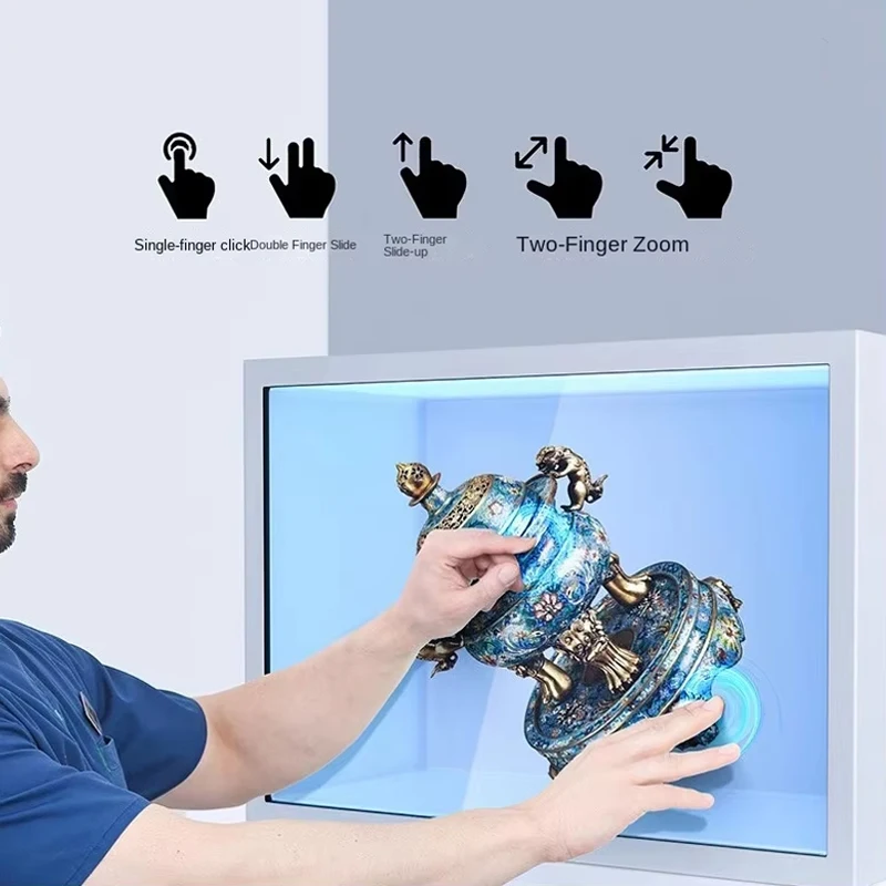 AI Virtual 3D Interactive LED Hologram Cabinet Transparent Indoor Holographic Cabin Screen Equipment Human-Size Holographic Fans