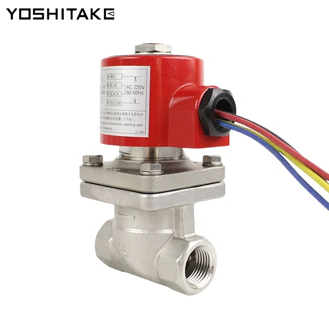 Japan YOSHITAKE Stainless Steel Solenoid Valve For Steam Air Water DP-100 AC110V AC220V Normally Closed  in stock RED MAN