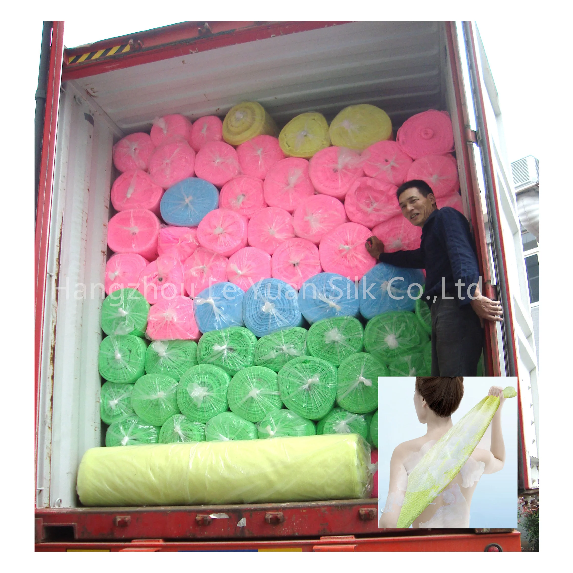 Manufacturer Supply Nylon Exfoliating Body Wash Cloth Nylon Sauna Bath Towel Wholesale Product