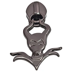 New arrival wholesale decorative cartoons logo zipper puller 5# metal zipper pull for bags