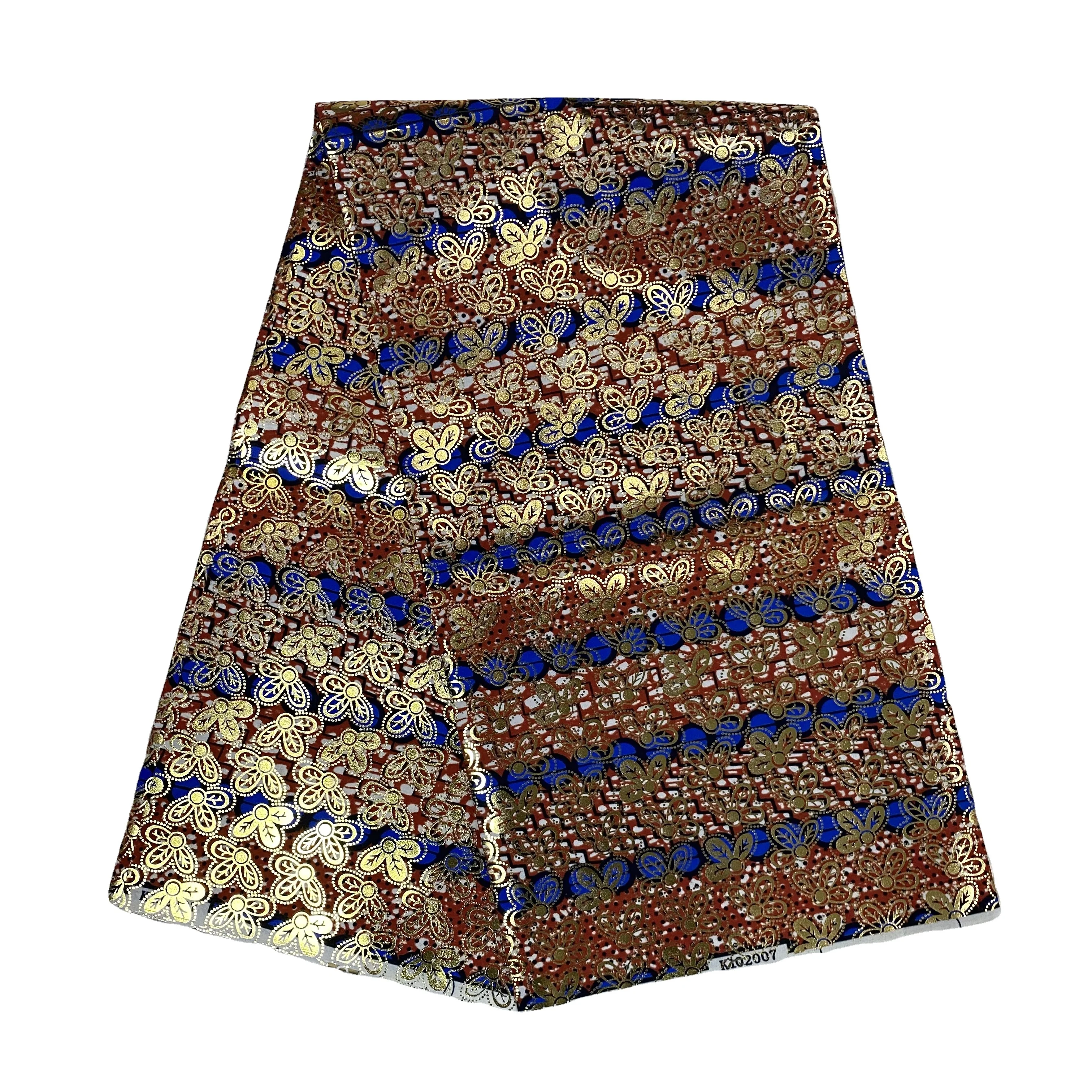 Customized LOGO 100% Polyester  Super Gold Wax Prints Holland Golden Wax Pagne Africain fabrics for clothing