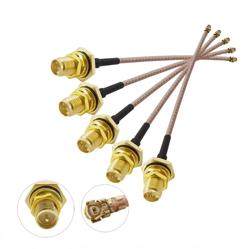  Коннектор RP SMA мама/SMA мама к U.FL IPEX RG178 RF коаксиальный ОТРЕЗОК