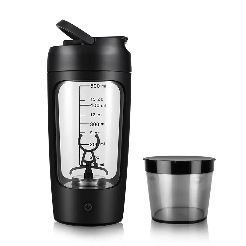 Portable 650ml shake cup with 200ml powder storage bottle electric shaker bottle Protein Powder Mixer equra bottle