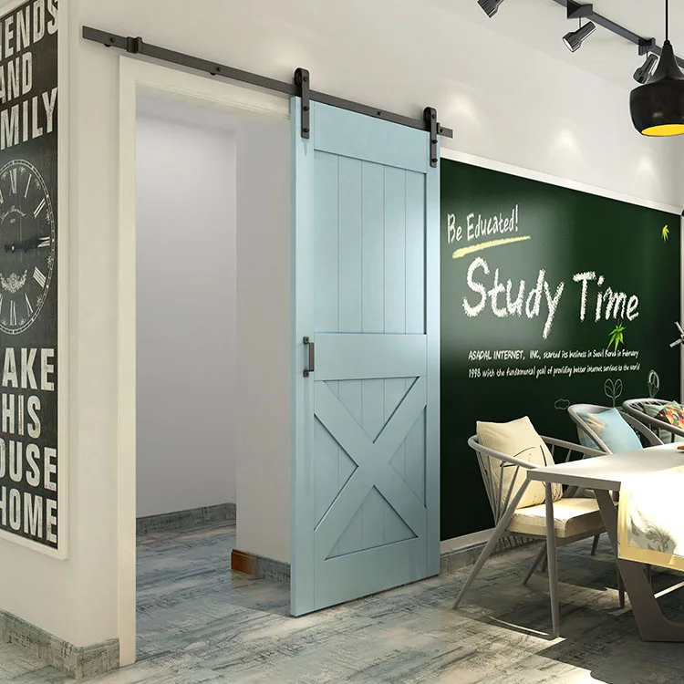 Modern double sliding wood barn door