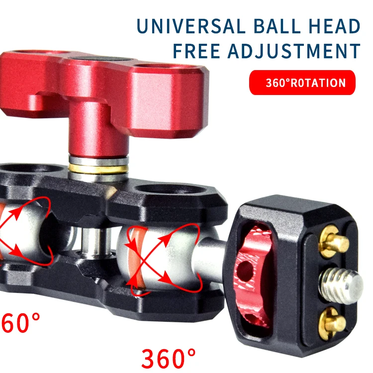 Metal Super Clamp camera crab clamp mount multi-functional 360 degree Ball head Magic Arm Double Ball Head Adapter