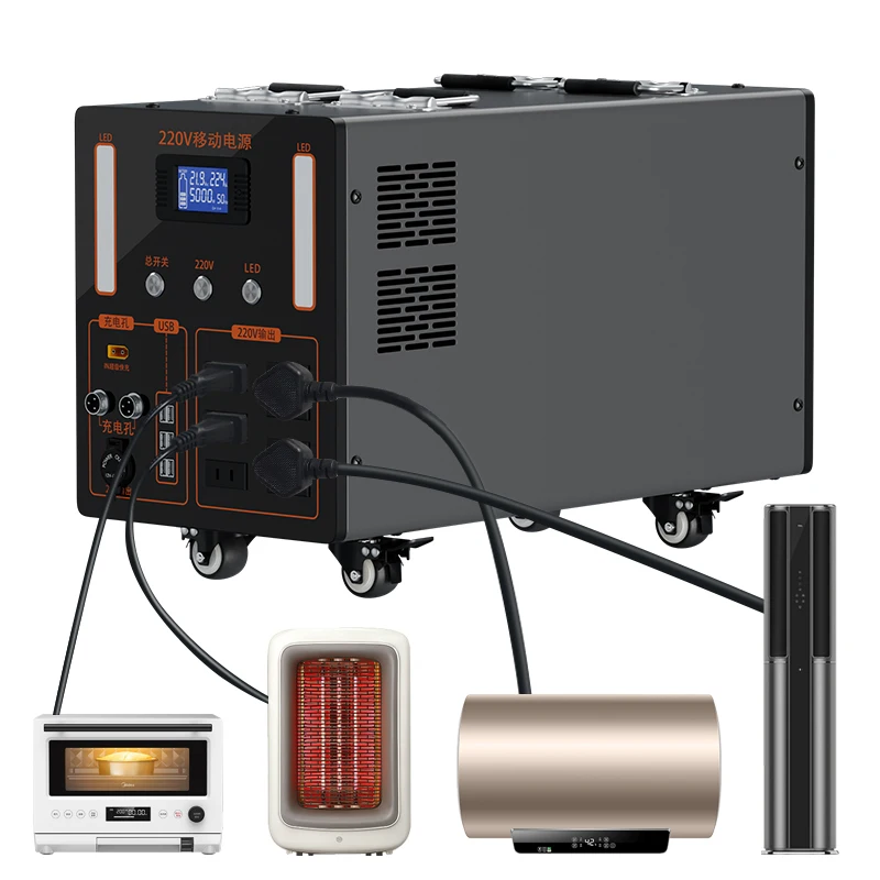 Solar Generator Emergency Backup 5500w Portable Power Stations with 5 AC Outlet 2 DC 6 USB Ports for Outdoor Home Road Trip Rv