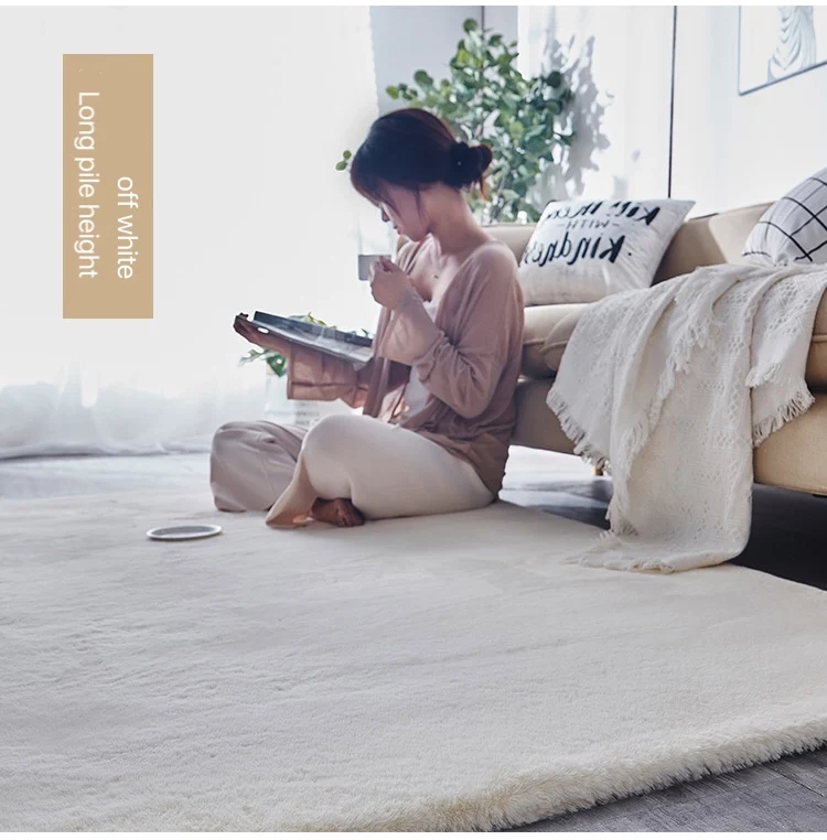 Soft Comfortable Modern Rug for Living Room Machine MADE Quality Rabbit Faux Round fur rug carpet