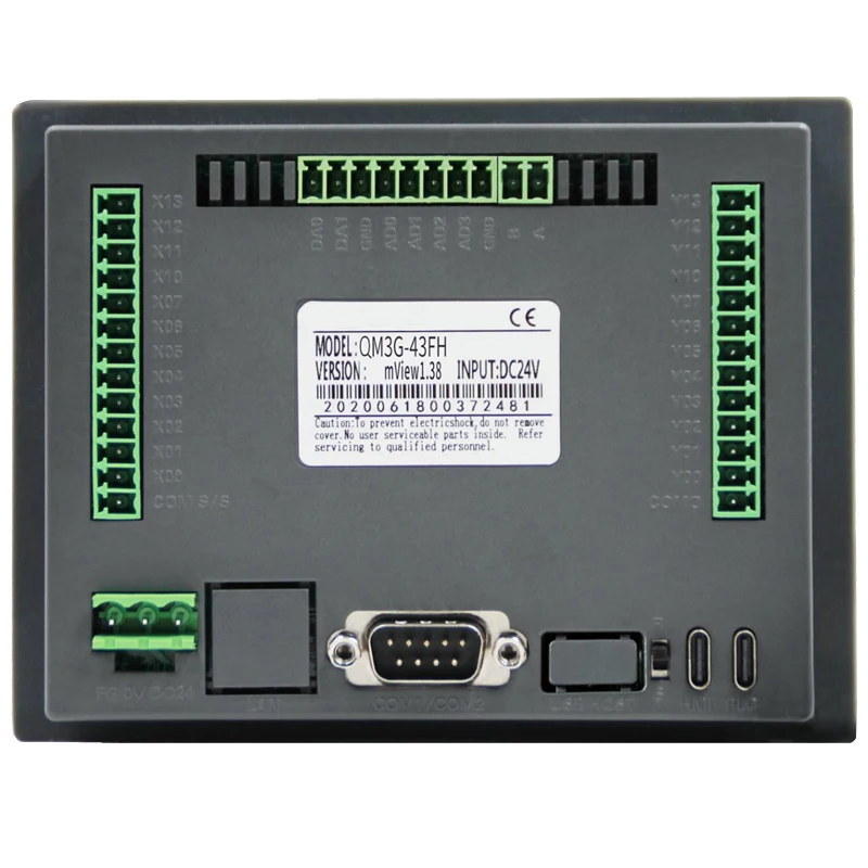 4.3 Inch 12di 12do Transistor Output rs485 rs232 Industrial All In One Hmi Plc Programmable Logic Controller Touchscreen