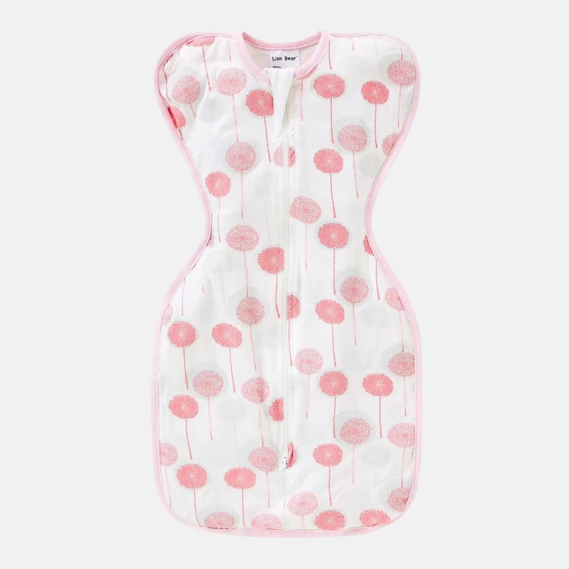 Custom GOTS Organic Cotton Summer Sleeveless Stripe Binding Zipper Wearable Swaddle Baby Sleep Sack Baby Sleeping Bag