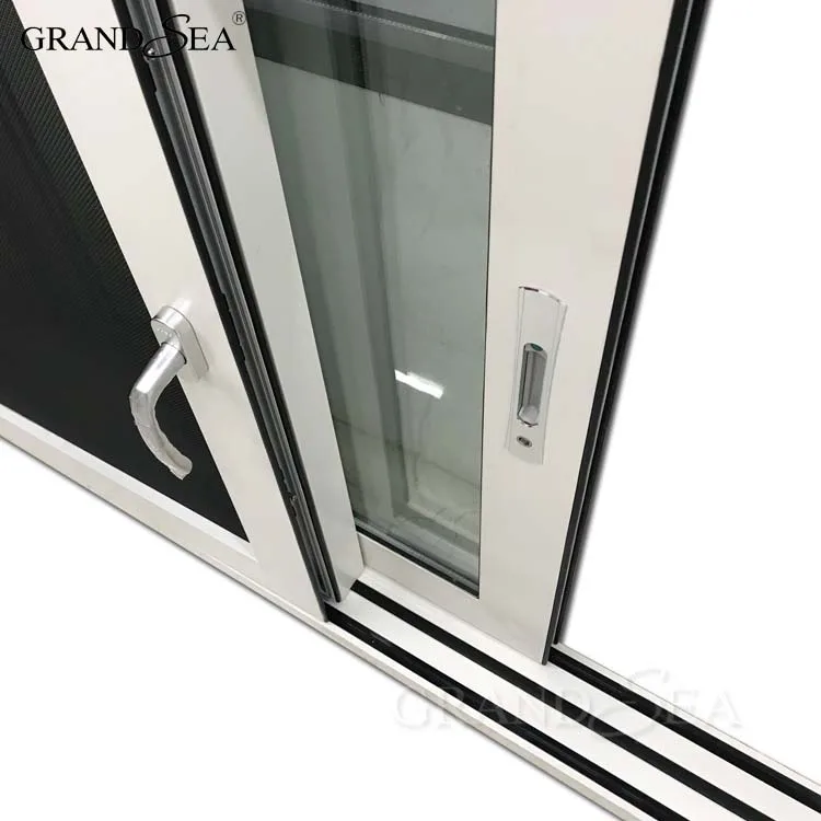 Aluminum Double insulated tempered glass sliding window price with three track in philippines
