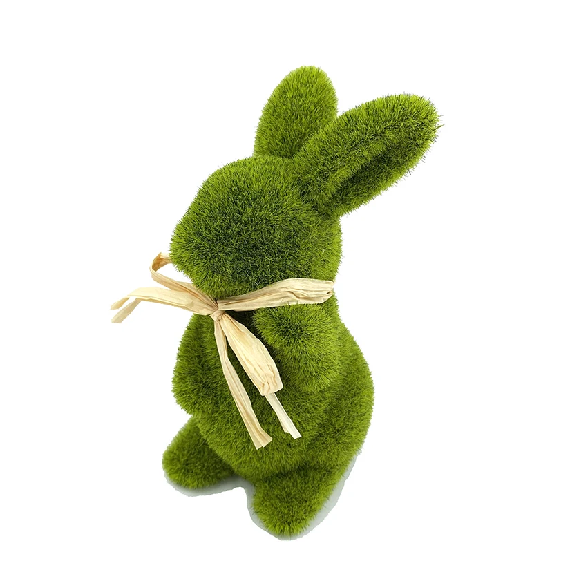 
High Quality Easter Bunny Decoration Easter Grass Flocking Moss Rabbit Bunny for Easter Decoration 
