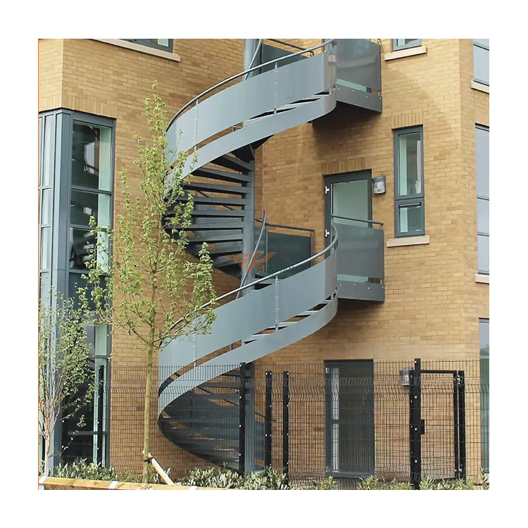 External antique deck balcony cast iron spiral staircase for prefab house