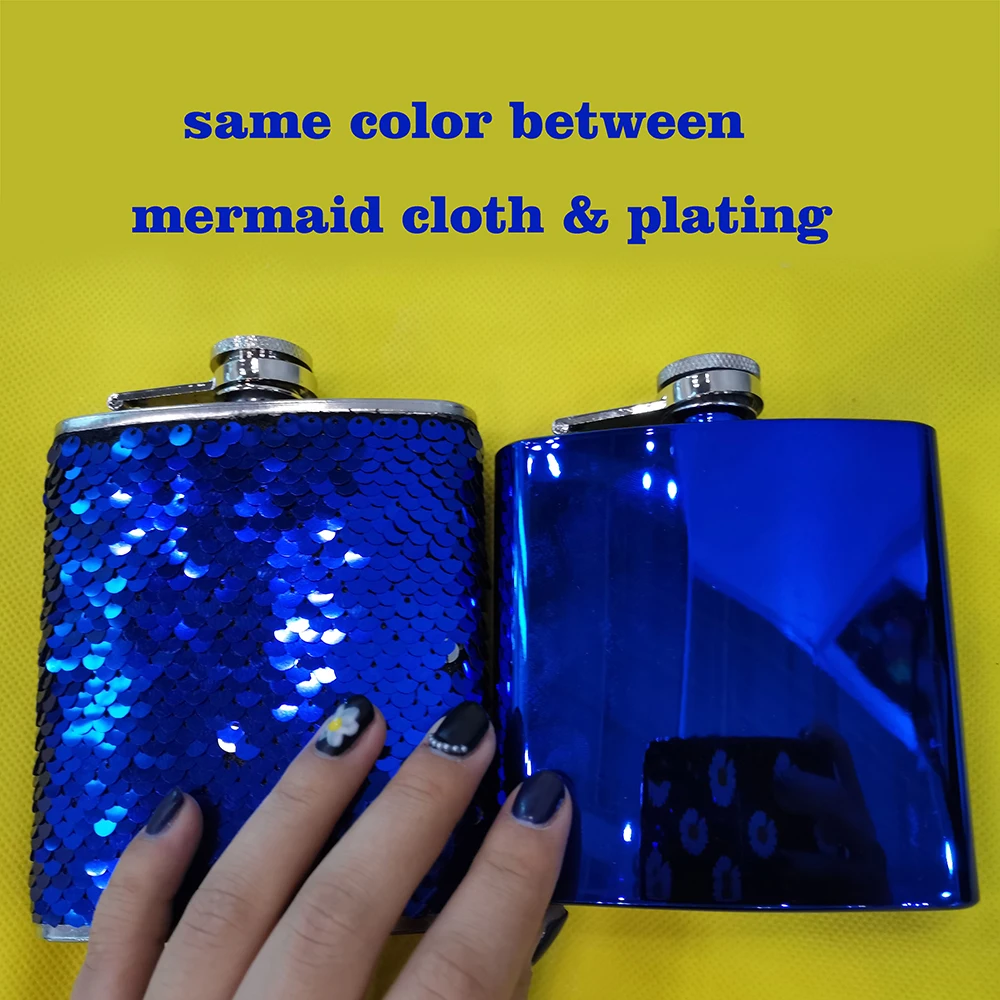 Funny novelty personalized Birthday mermaid stainless steel hip flask
