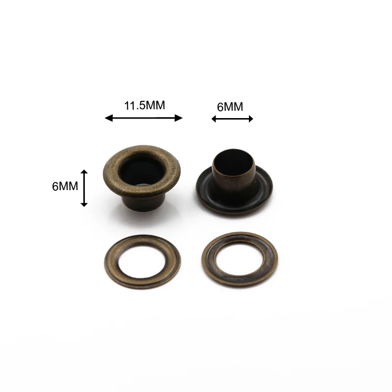 High Quality 11mm 20# Silver Black Color Metal Eyelet For Garments Leather Handbag Bag Shoes Purses Brass Eyelets