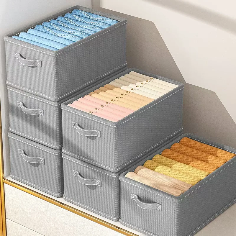 53L Foldable Zipper Storage Container Washable PP Board Wardrobe Organizer for Clothing & Quilts Drawer-Type Closet Storage Box