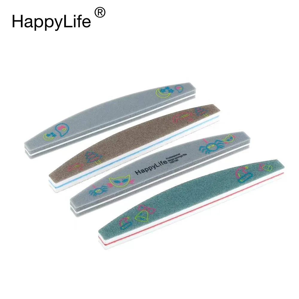 HappyLife, высокое качество, OEM, ODM, профессиональный солнечный свет, оптовая продажа, набор для ногтей, светящаяся губка, буферная пилка для ногтей