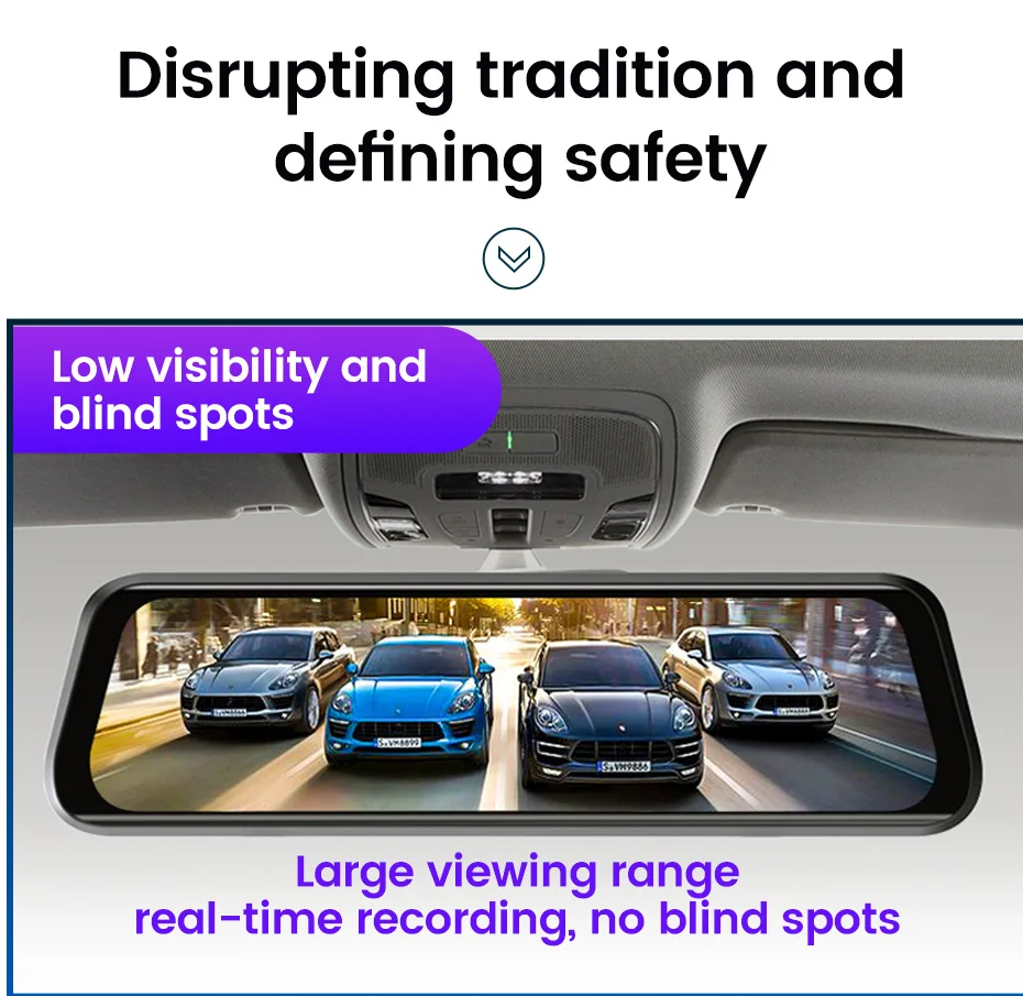 Car DVR ADAS Android 10" Center console mirror GPS FHD 1080P Rear Lens Video Recorder ADAS Dash Cam dashcam Wireless WiFi_14