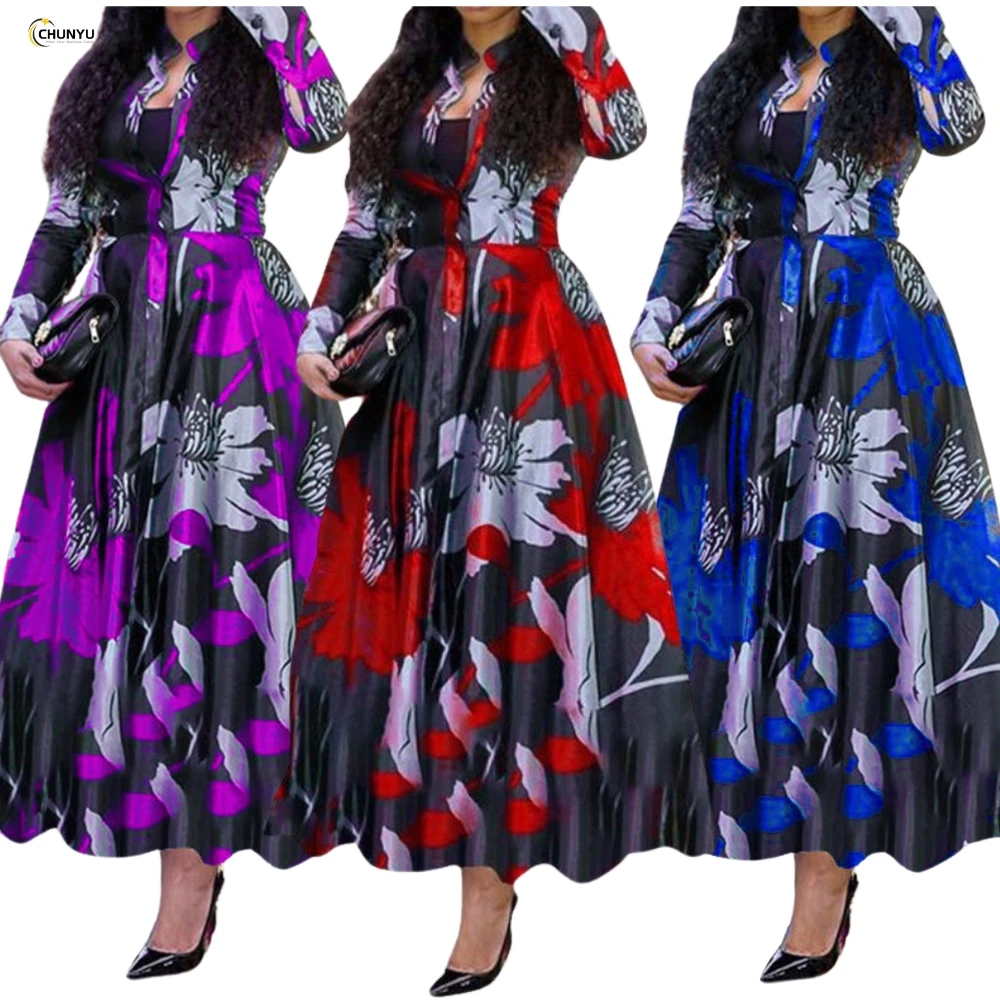 2024  Hot Style Spring dresses women lady elegant casual dresses long sleeve Swing Skirt With High Quality