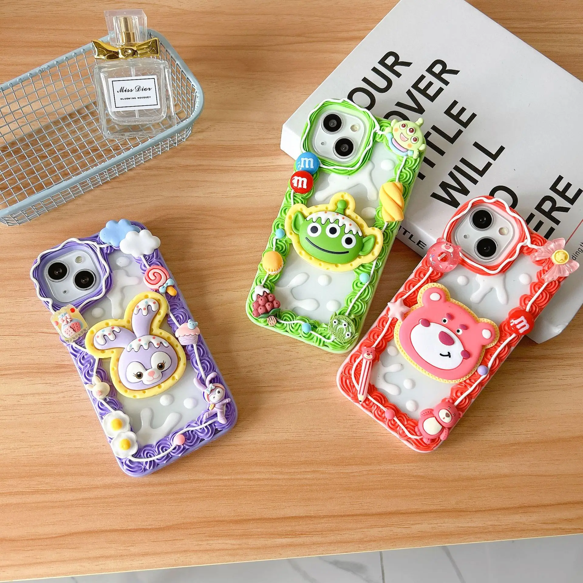 Cartoon pattern For Iphone 14 Case,Transparent Crystal Clear silicone Phone Case Back Cover For iPhone 11 12 13 14 15 Pro Max
