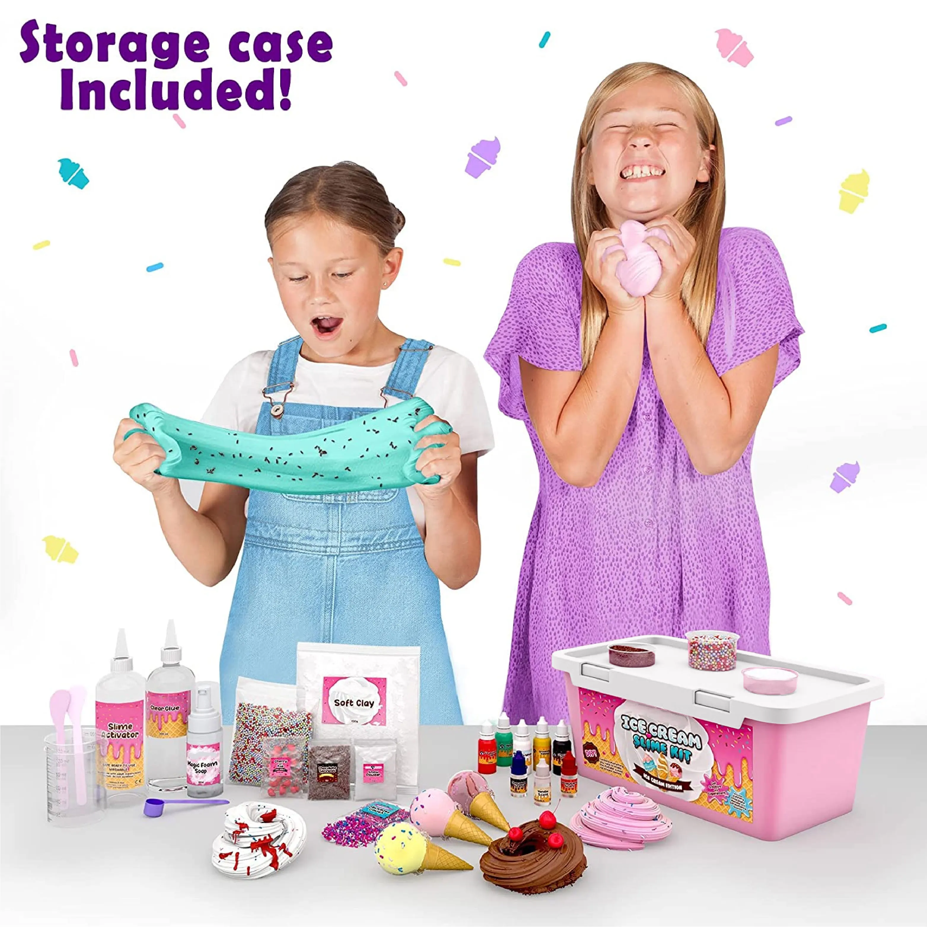 Eco-friendly Funny Kids  Ice Cream Slime Kits Interesting Kids Play Dough DIY Slime Making Kits