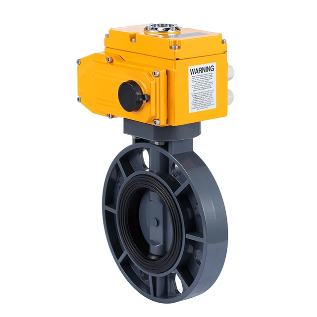 
2022 Hot Sale Plastic UPVC motor operated butterfly valve on/off Motorized shut off valve actuator for seawater 
