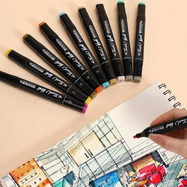 Hot Selling 168Color Dual Tip Watercolor Brush Pens Washable Drawing Painting Art Marker Pen Set