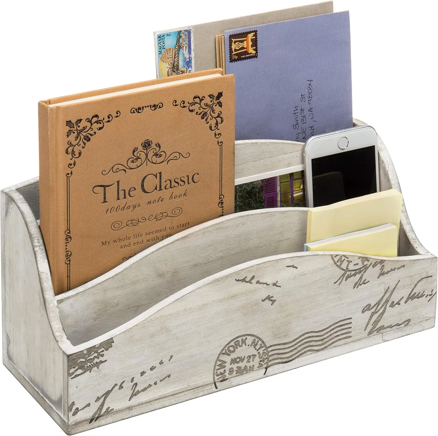 Wholesale wooden office desk organizer desktop mail organizer office supplies storage organizer