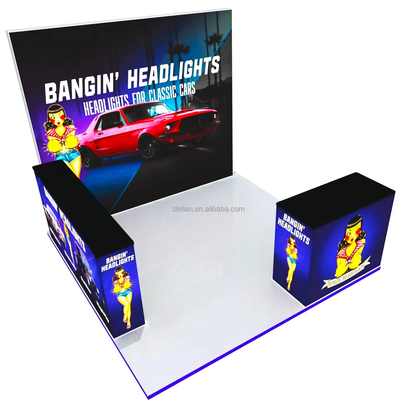 Custom exhibition booth stand portable reusable high quality led backlit seg frameless light box trade show display