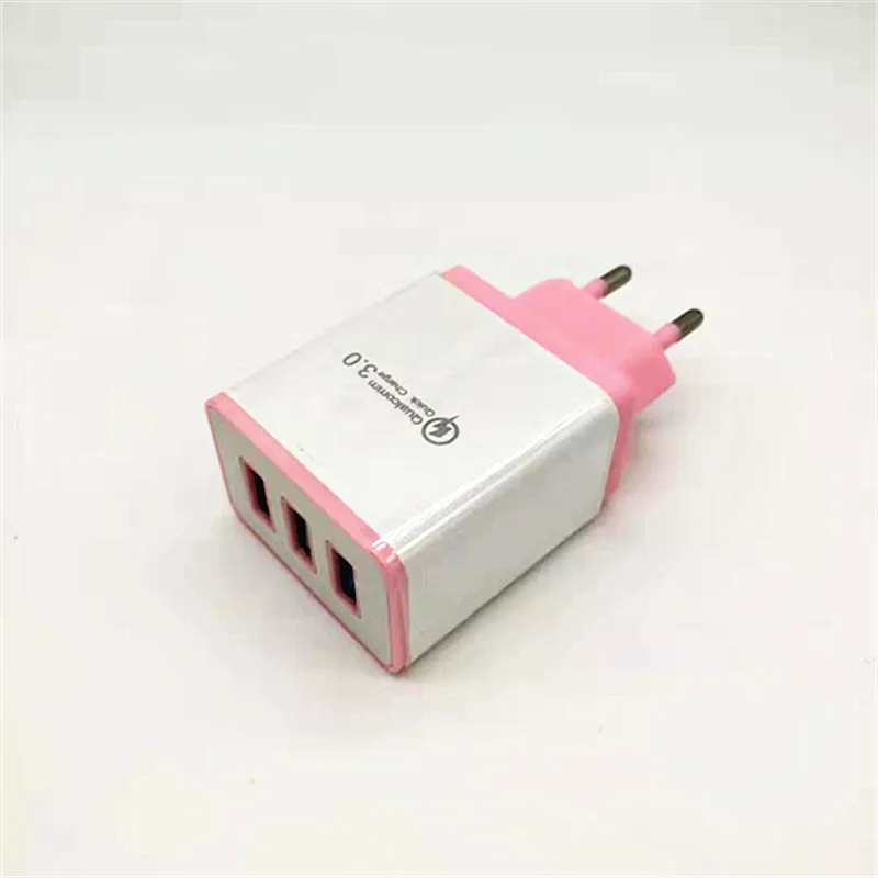 
Color universal 3 usb charger adapter portable usb wall phone charger 5v1.2a 