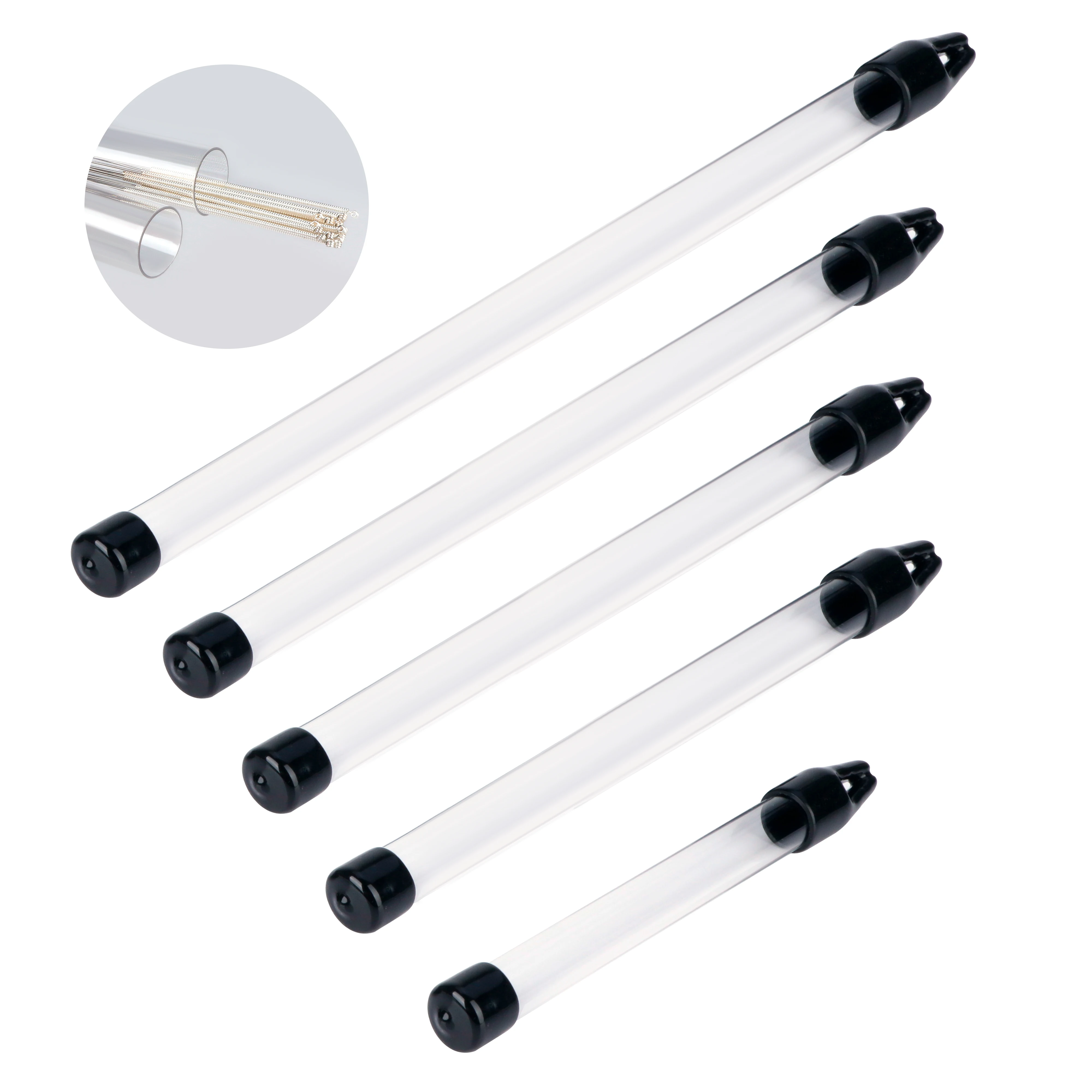 Custom packaging environmentally friendly plastic pipe, transparent packaging bobbin container and lid