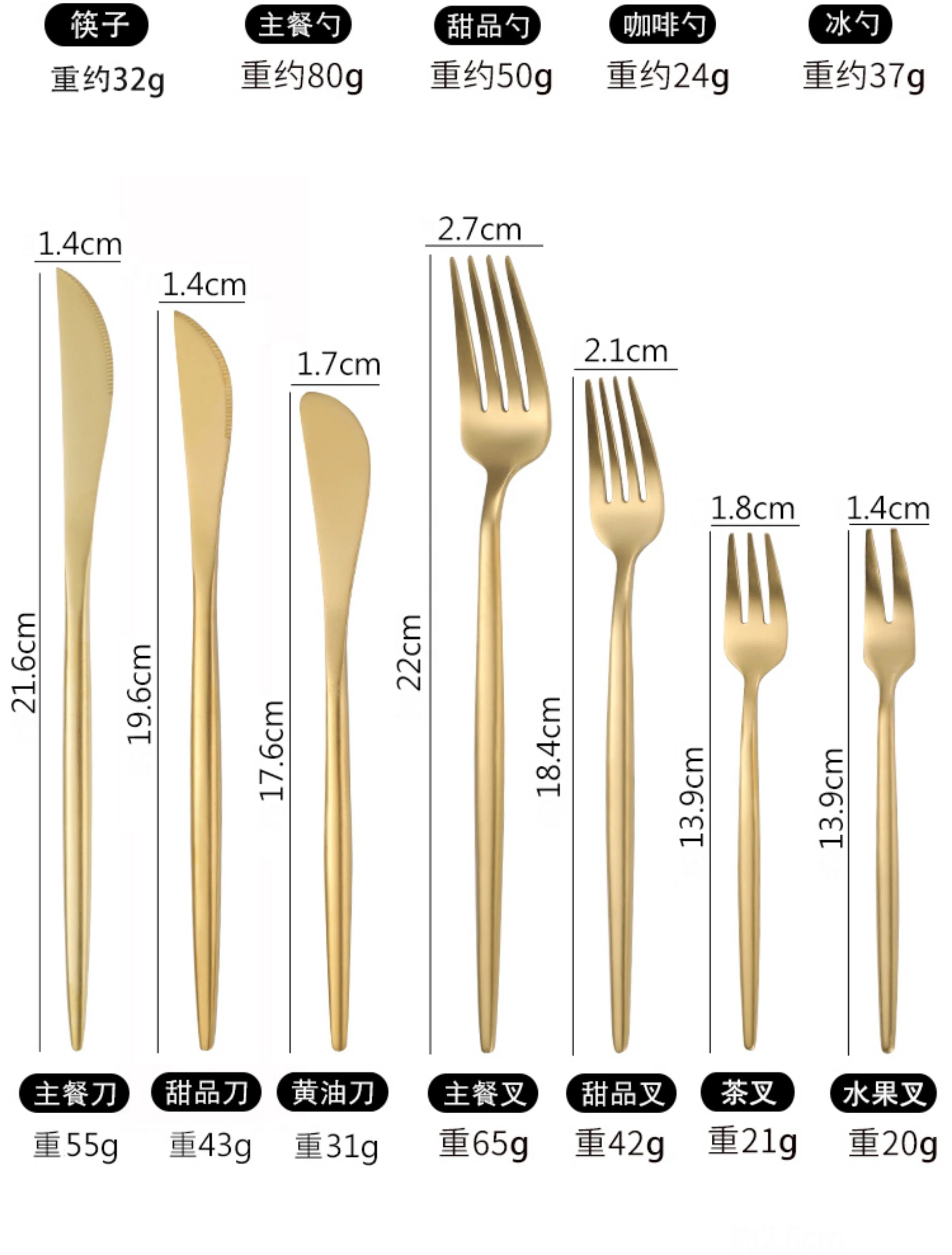 Hot Matte Gold Cutlery Set Fork Knife Spoon Silverware Stainless Steel Flatware Gold Cutlery Set For Wedding
