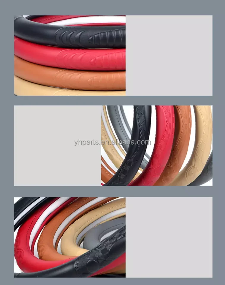 Luxury High Quality Car Steering Wheel Cover Universal Fiber Leather Steering Wheel Cover