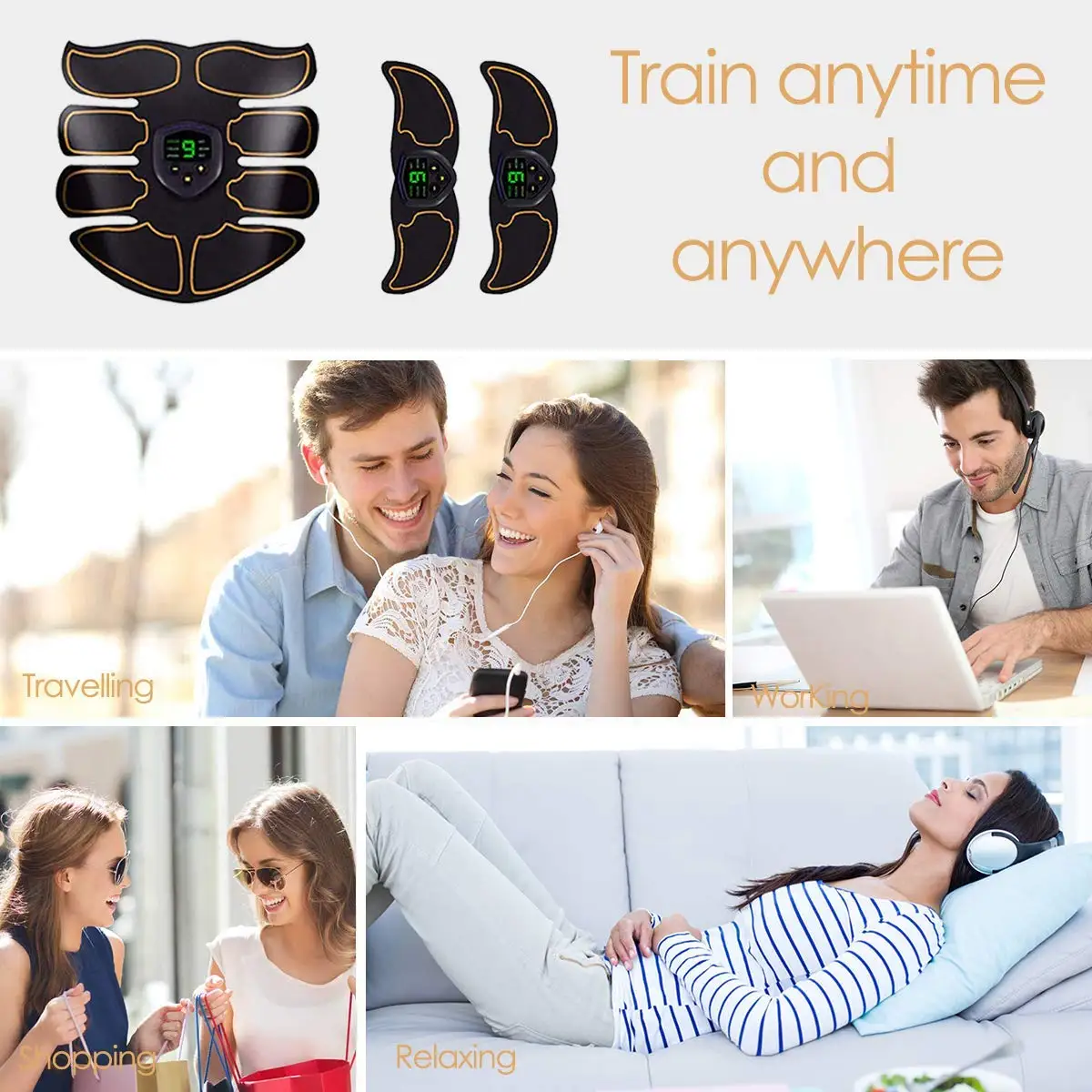 Тоник для мышц EMS, тонизирующий пояс для абдоминального пресса, тренировочный электростимулятор мышц для живота/рук/АБС стимулятор мышц ems